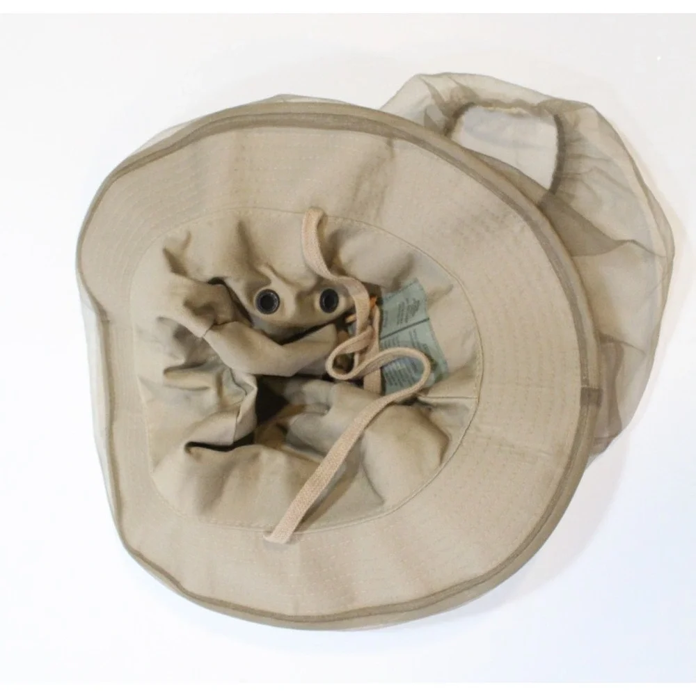 Military Hat Sun Hot Weather Type II MIL-TYPE-J-44320 Tan Khaki W / Mosquito Net